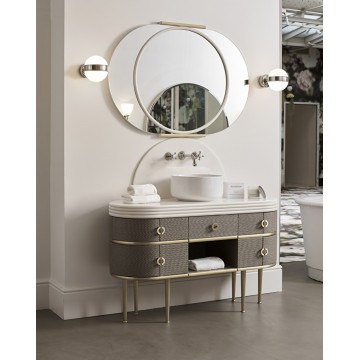 Devon&Devon Scottie, Mobile portalavabo Twill et cream avec piano Cremo supplémentaire