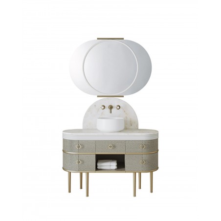 Devon&Devon Scottie, Mobile portalavabo Twill et cream avec piano Cremo supplémentaire