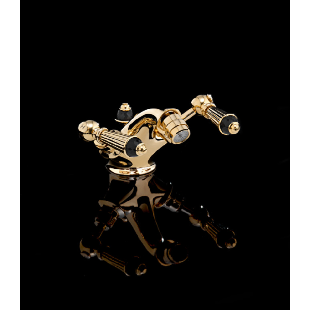 Devon&Devon Black Diamond,  Single hole bidet battery with jumper