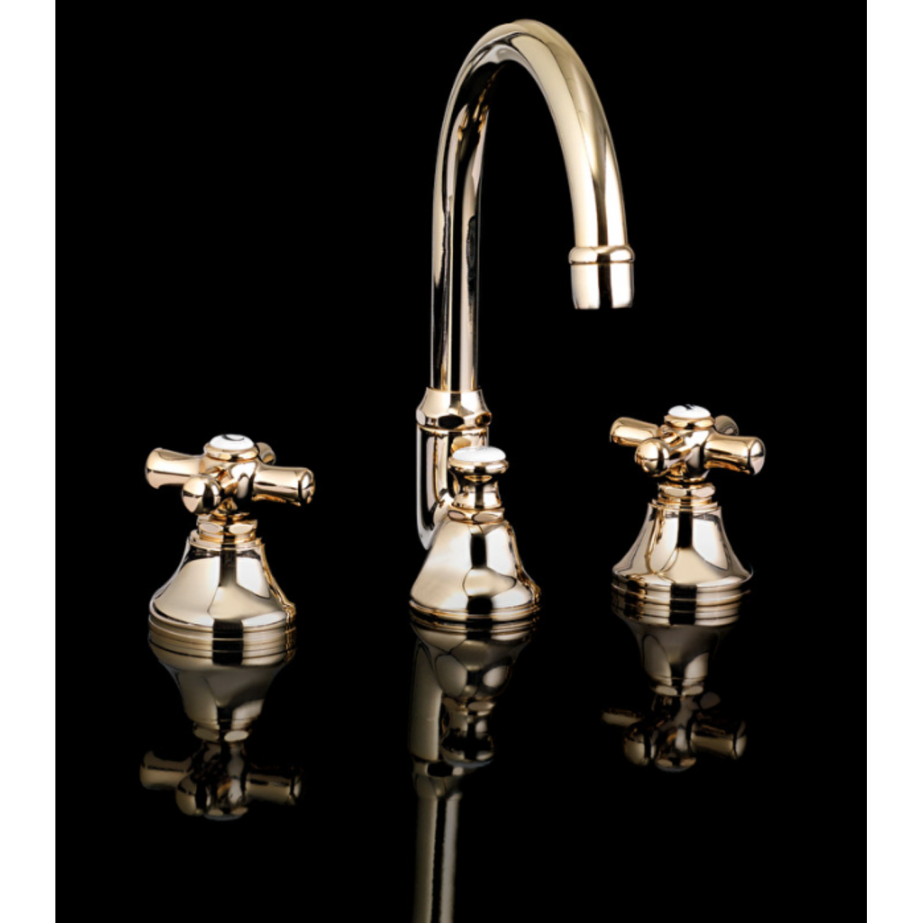 Devon&Devon City, Batteria lavabo 3 fori con saltarello e bocca d'erogazione alta