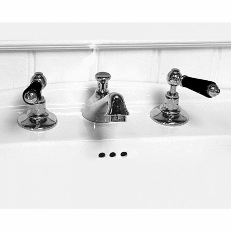 Devon&Devon Black Dandy, Battery washbasin 3 holes with jumper