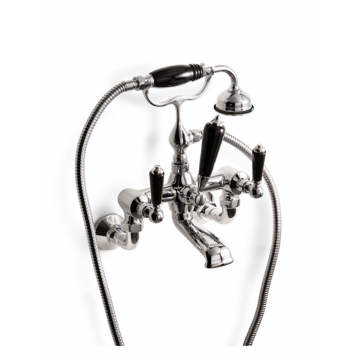 Devon&Devon Black Dandy, Groupe baignoire murale avec douchette et flexible