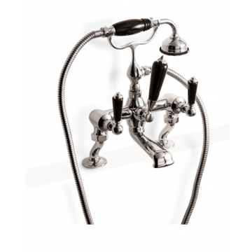 Devon&Devon Black Dandy, Wall bath group with shower and hose