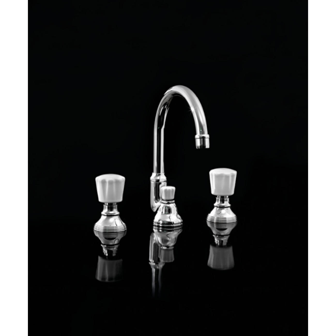 Devon&Devon Morris, Batteria lavabo 3 fori con saltarello e bocca d'erogazione alta