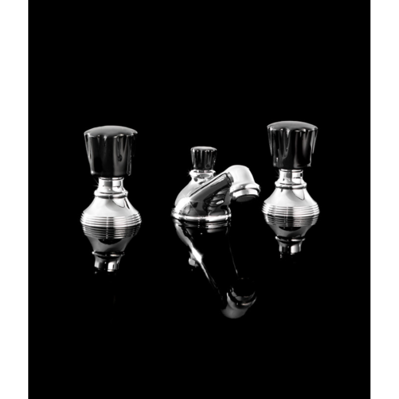 Devon&Devon Black Morris, Battery washbasin 3 holes with jumper