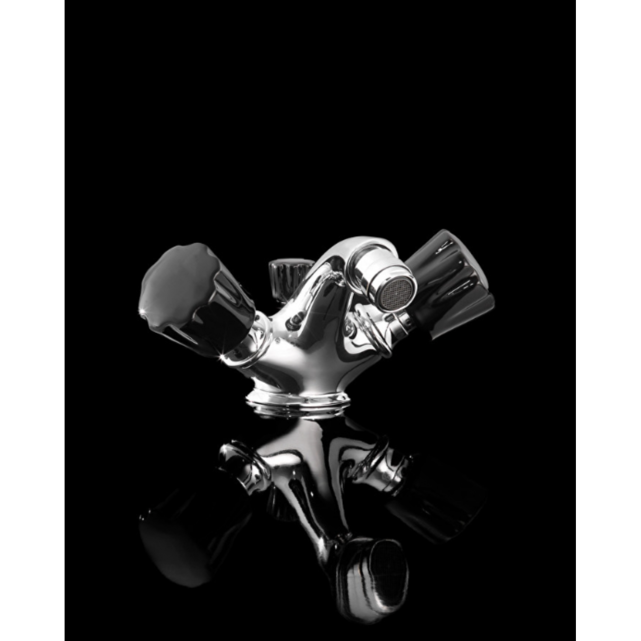 Devon&Devon Black Morris, Single hole washbasin battery with jumper