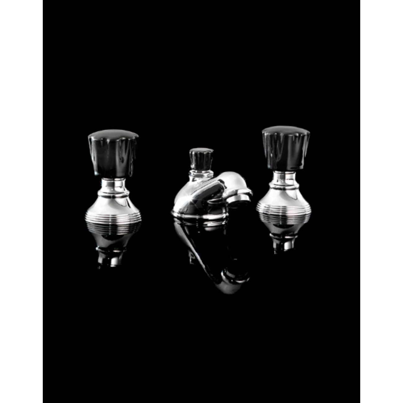 Devon&Devon Black Morris, La batterie bidet 3 trous avec sauteur