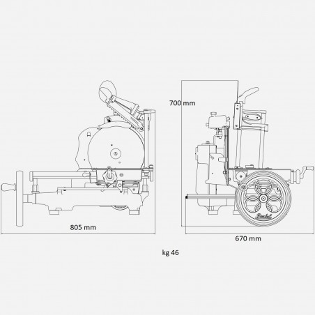 Berkel Affettatrice manuale a volano B3 Rosso