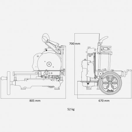 Berkel Manual flywheel slicer TRIBUTE 300 Red