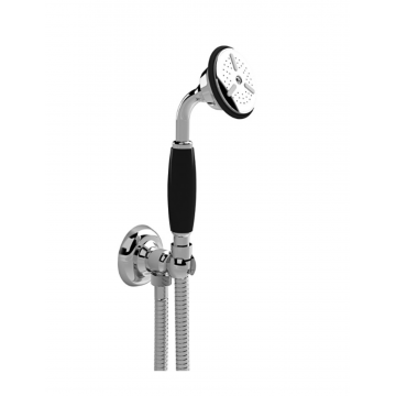 Devon&Devon Black Morris, The flexible shower with wall hook and water outlet