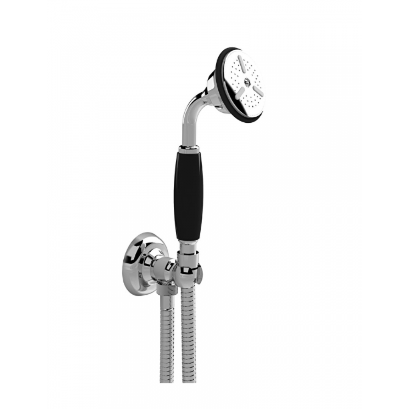 Devon&Devon Black Morris, The flexible shower with wall hook and water outlet