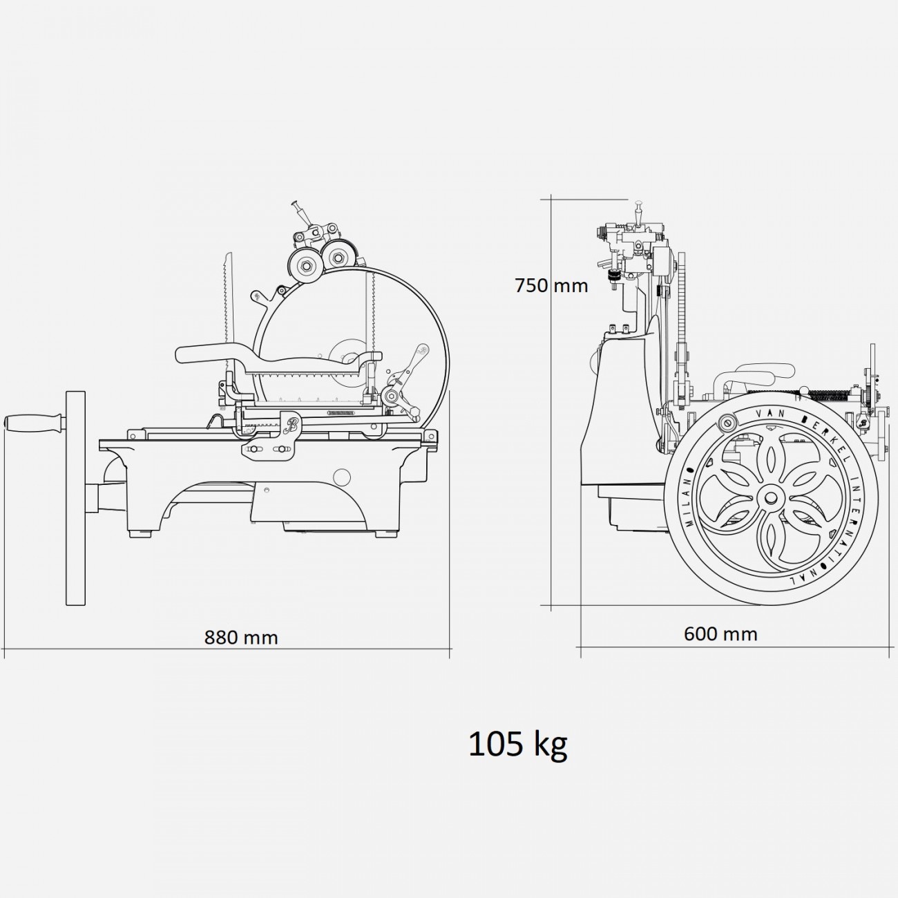 Berkel affettatrice manuale a volano L16 rosso