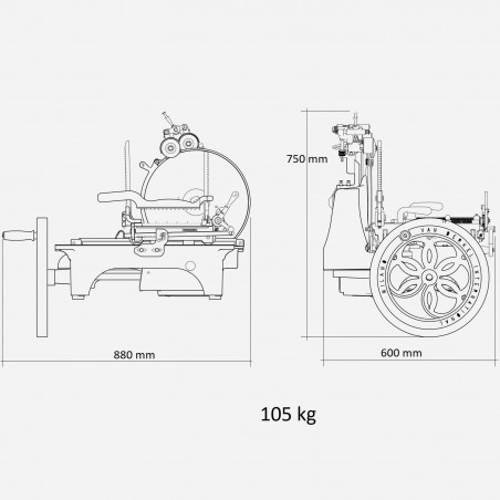 Berkel affettatrice manuale a volano L16 rosso