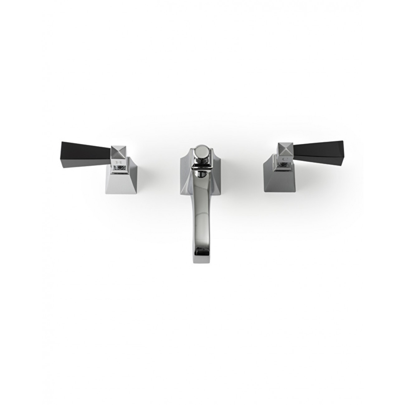 Devon&Devon Vip Time, Batterie lavabo 3 trous avec sauteur - Noir