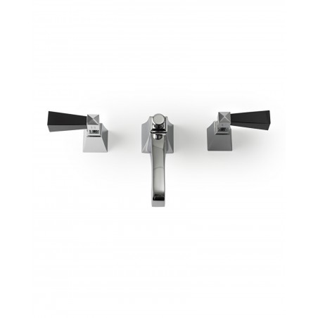 Devon&Devon Vip Time, Batterie lavabo 3 trous avec sauteur - Noir