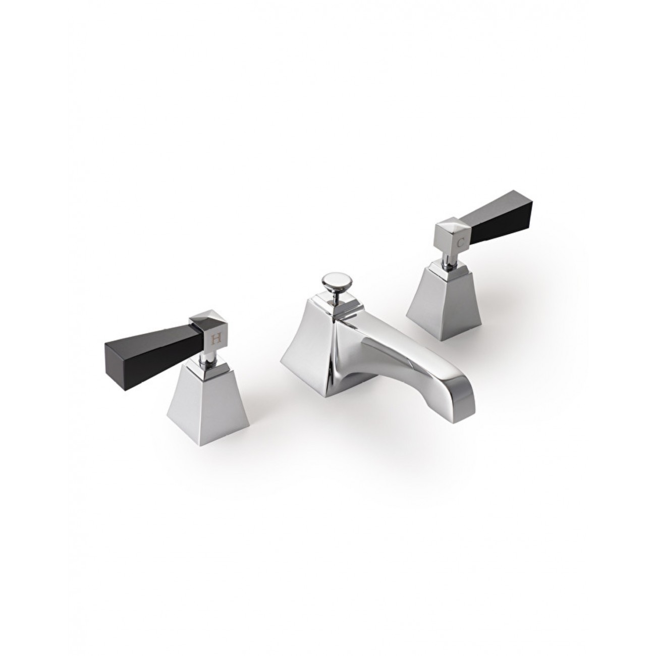 Devon&Devon Vip Time, Batterie lavabo 3 trous avec sauteur - Noir