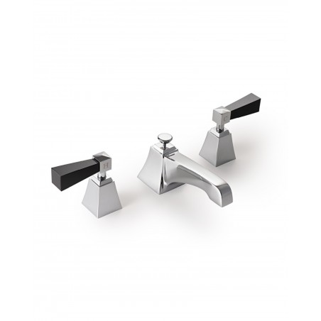 Devon&Devon Vip Time, Batterie lavabo 3 trous avec sauteur - Noir