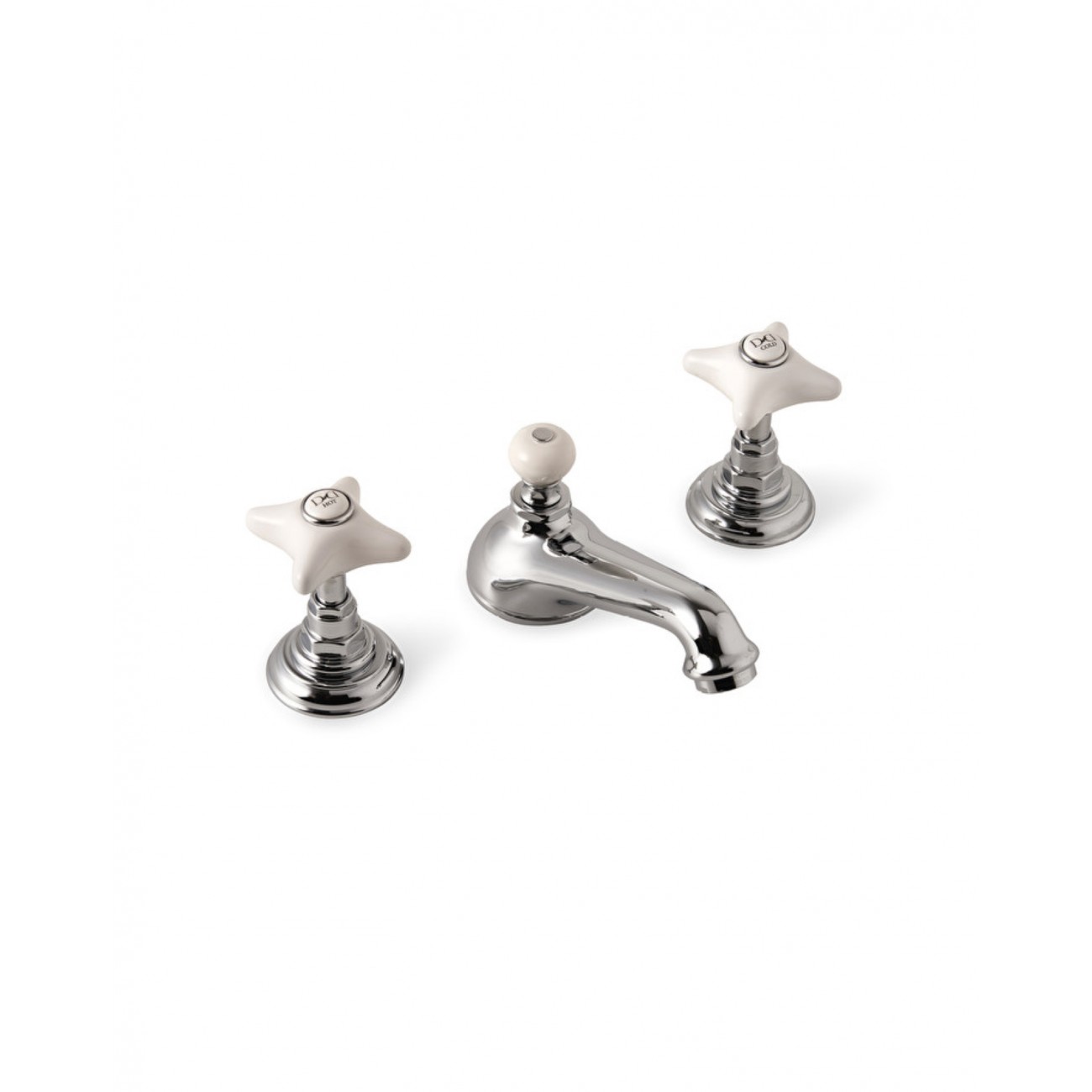 Devon&Devon White Rose, Battery washbasin 3 holes with jumper