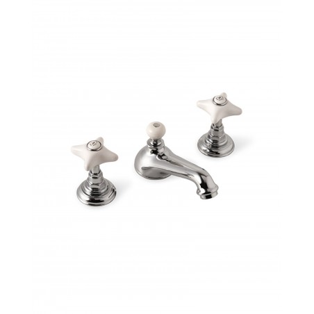 Devon&Devon White Rose, Battery washbasin 3 holes with jumper