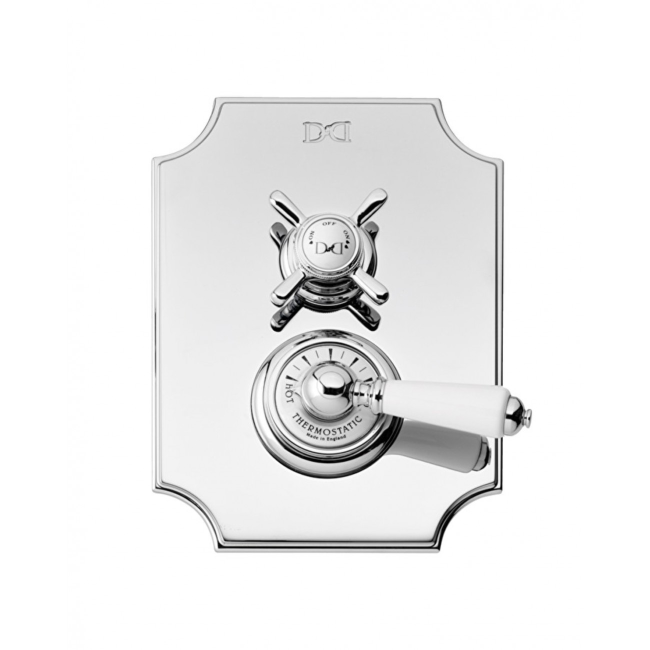 Devon&Devon White Rose, Thermostat encastré avec déviateur à 2 voies