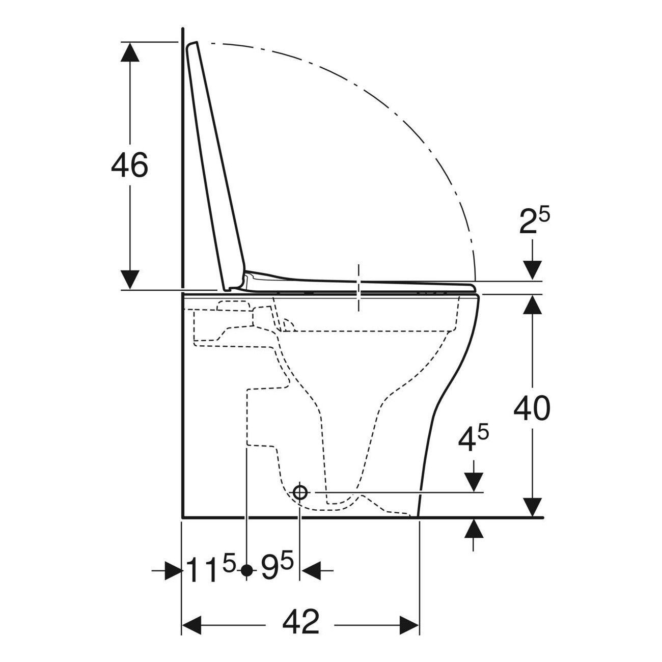 Geberit Selnova Premium flush floor toilet
