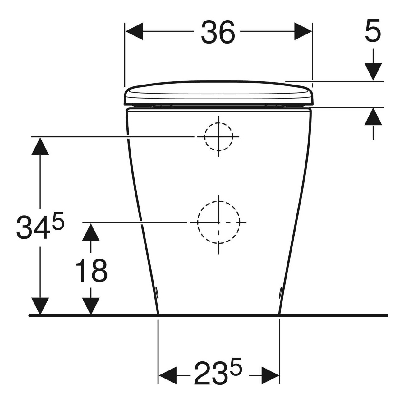 Geberit Selnova Premium pot à chasse au sol fil mur