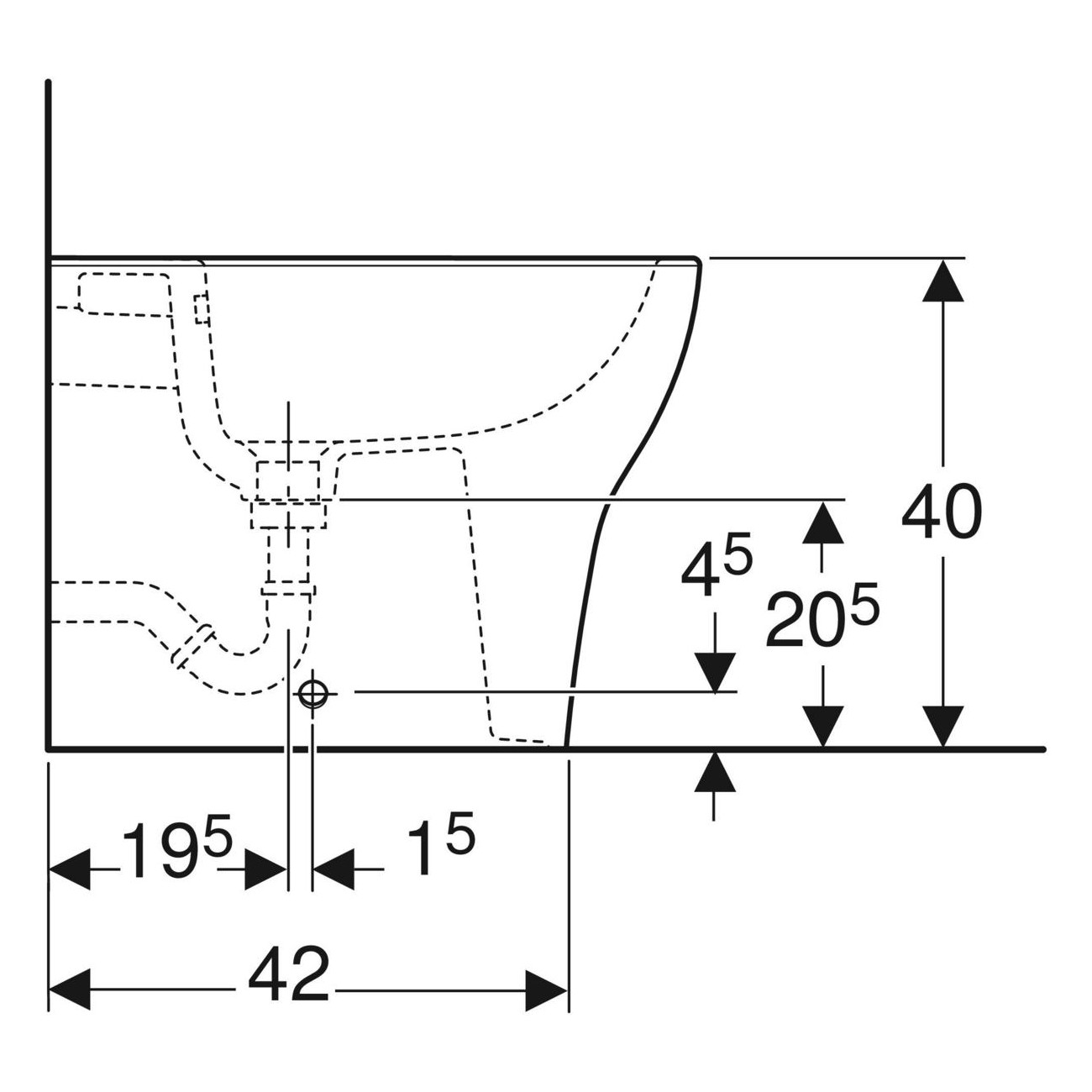Geberit Selnova Premium Bidet a pavimento