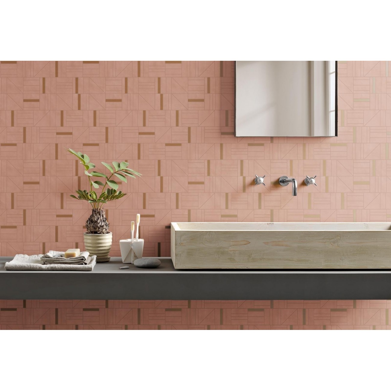 Ragno Resina Mosaico Forme Rosa