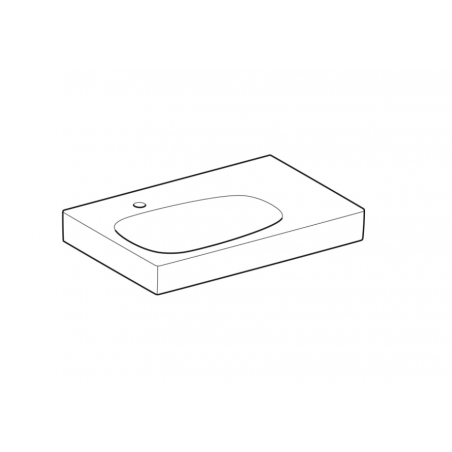 Geberit Citterio, Washbasin asymmetric to the right 75 cm