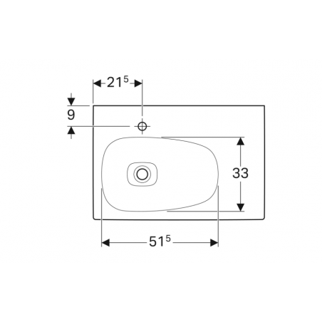 Geberit Citterio, Washbasin asymmetric to the right 75 cm