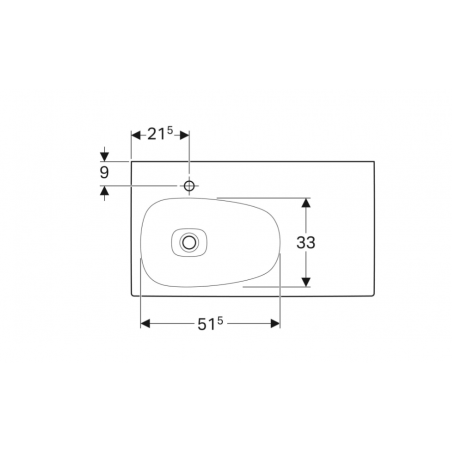 Geberit Citterio, Lavabo asimmetrico da 90 cm a destra