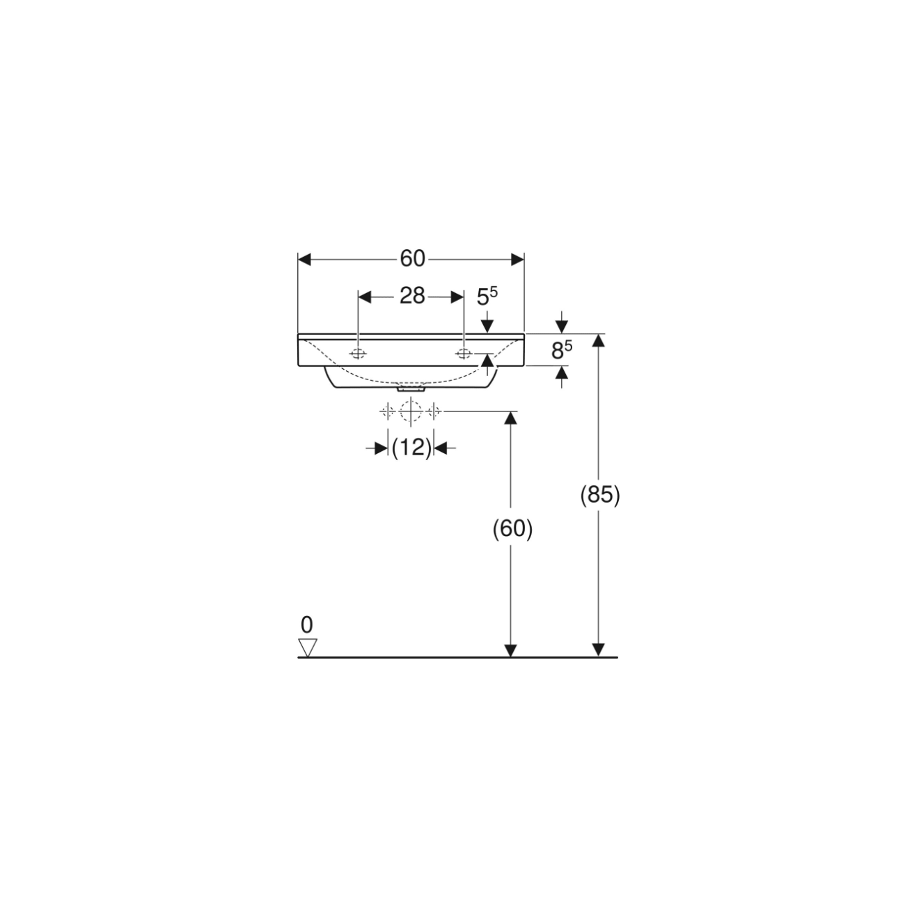 Geberit Xeno², Lavabo cm 60