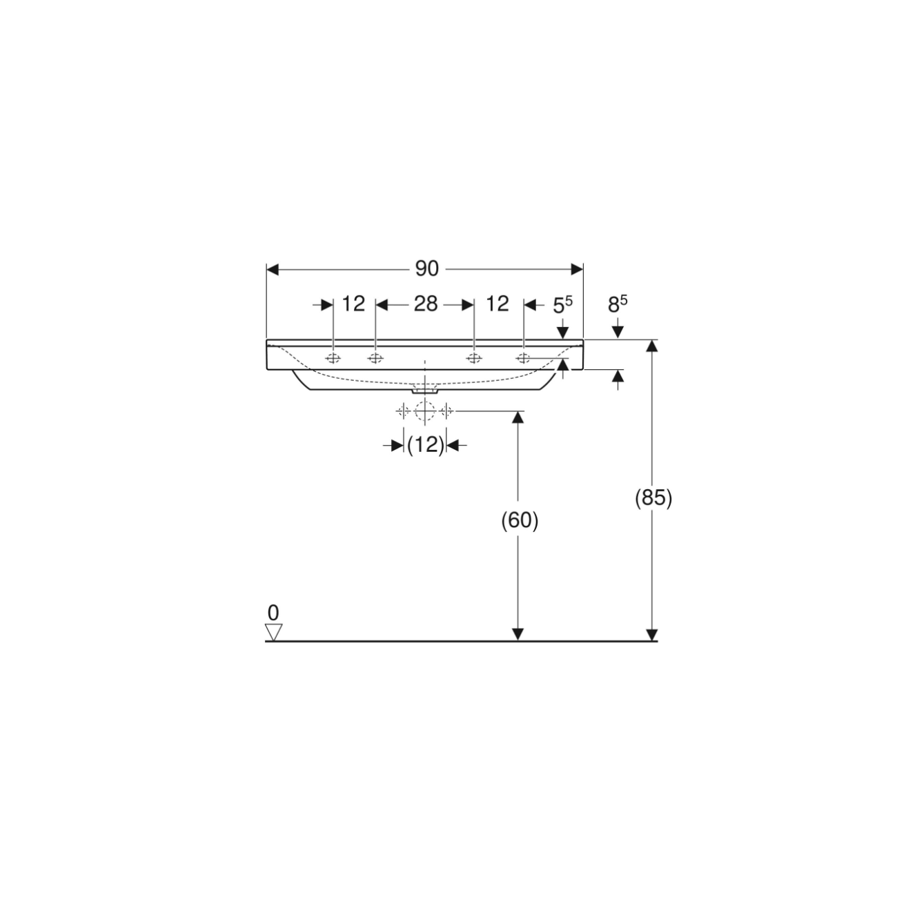Geberit Xeno², Washbasin cm 90