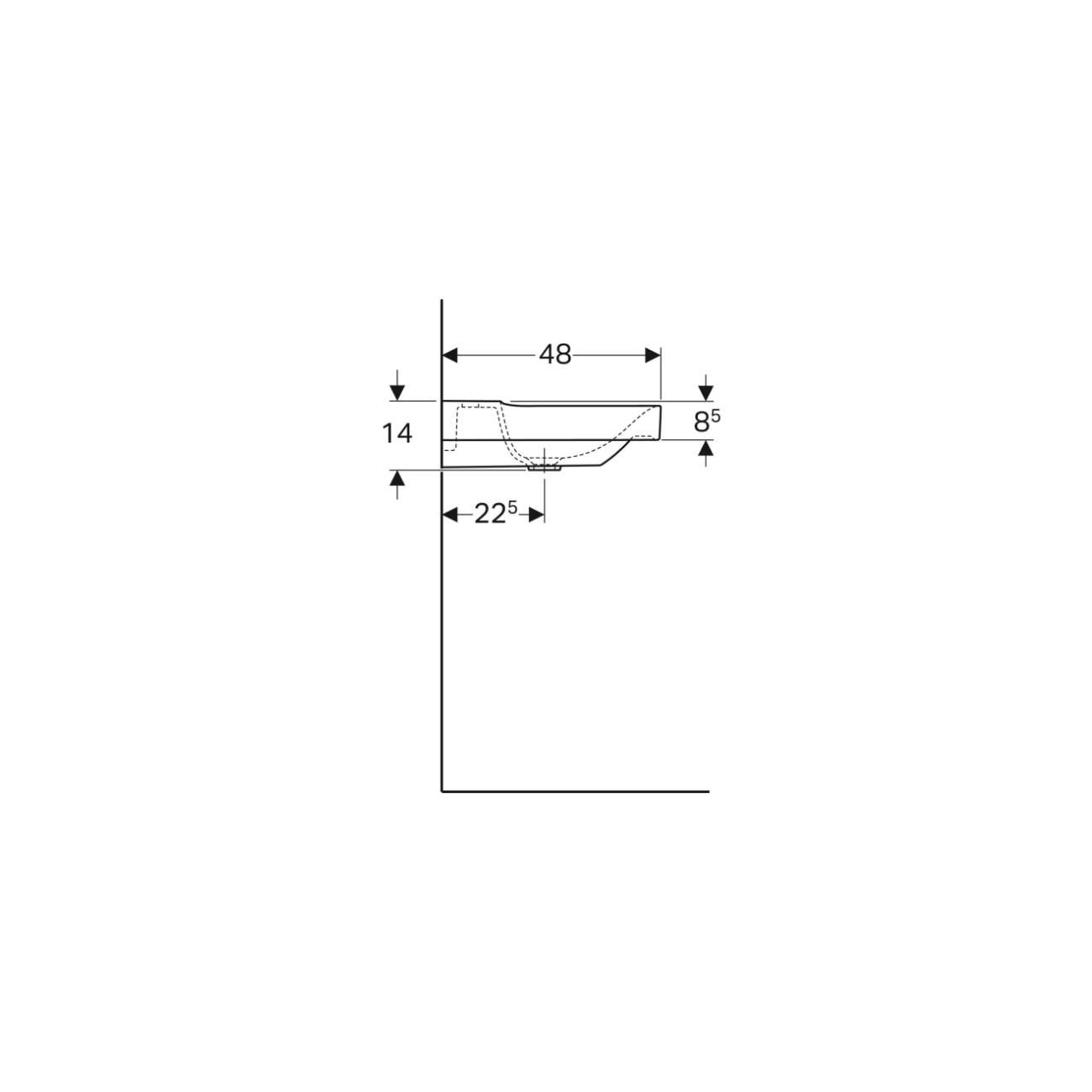 Geberit Xeno², Lavabo cm 90