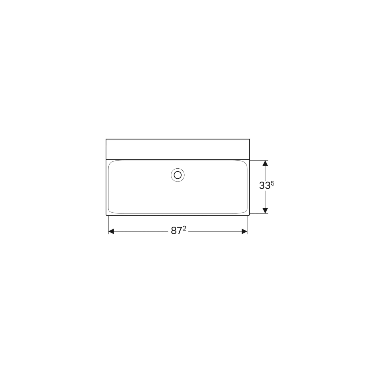 Geberit Xeno², Lavabo cm 90 senza foro rubinetteria
