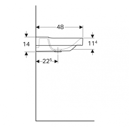 Geberit Xeno², Lavabo cm 90 senza foro rubinetteria