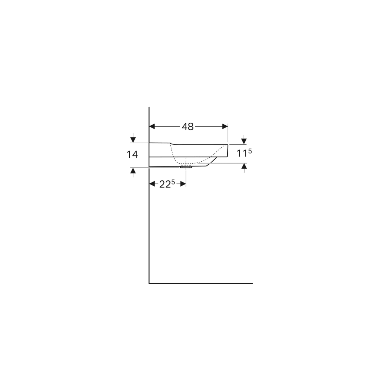 Geberit Xeno², Lavabo cm 120 con due fori
