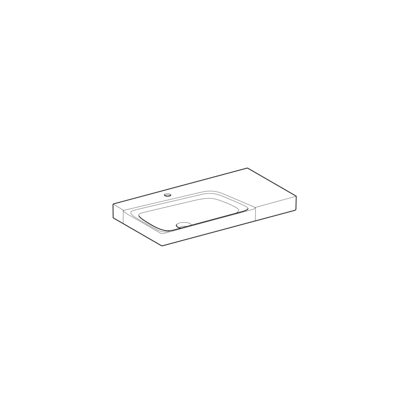 Geberit Xeno², Washbasin asymmetric to the right 90 cm