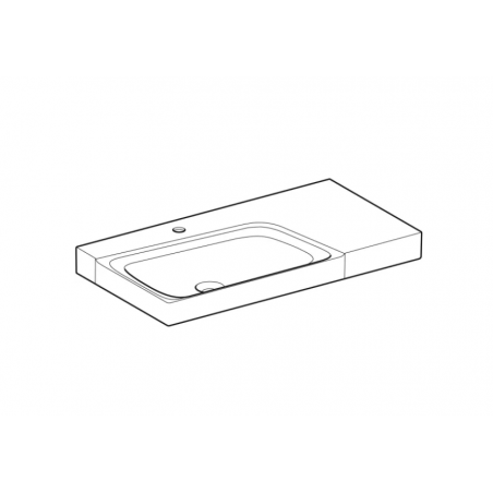Geberit Xeno², Washbasin asymmetric to the right 90 cm