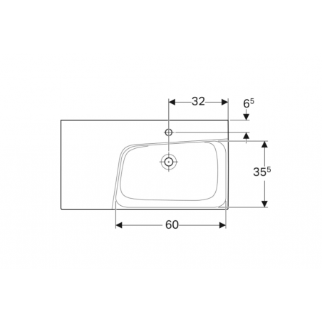Geberit Xeno², Evier Asymétrique 90 cm à gauche