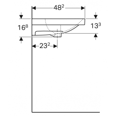 Geberit Acanto, Lavabo 90cm foro centrale