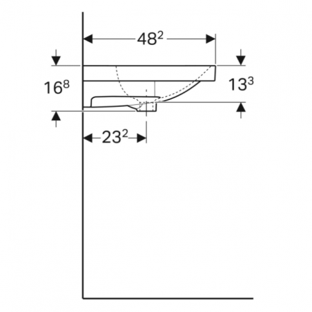 Geberit Acanto, Lavabo 90 cm senza foro