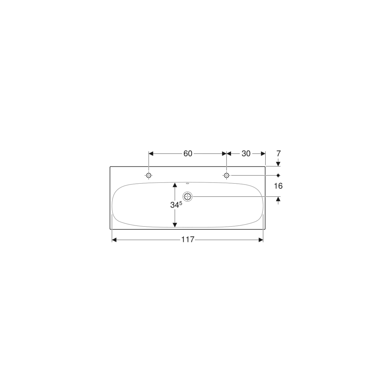Geberit Acanto, Lavabo 120 cm