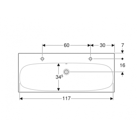 Geberit Acanto, Lavabo 120 cm
