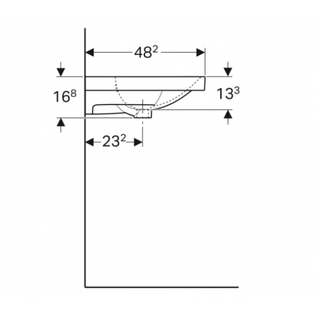 Geberit Acanto, Double washbasin cm 120 without hole