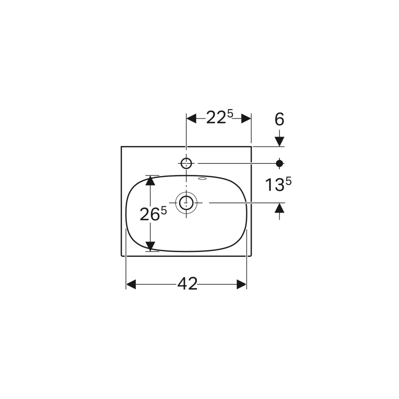 Geberit Acanto, Hand wash cm 45