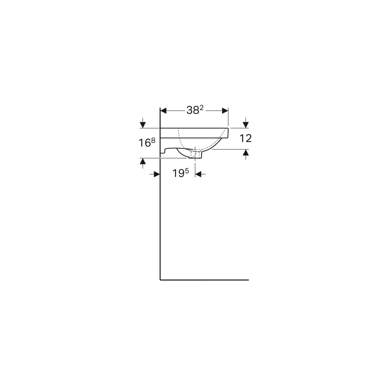 Geberit Acanto, Lavamani cm 45