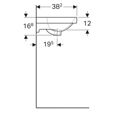 Geberit Acanto, Lavamani cm 45
