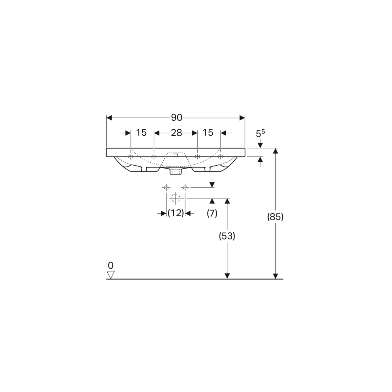 Geberit Acanto, Lavabo compatto