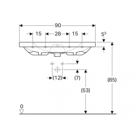 Geberit Acanto, Lavabo compatto